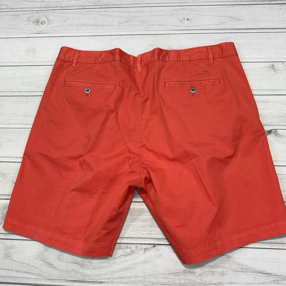 Psycho Bunny Shorts Mens 40 Red Chino Flat Front 8.5" Designer Preppy Stretch - Picture 2 of 8